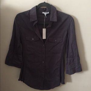 James Perse Size 3 Medium 3/4 length shirt NWT